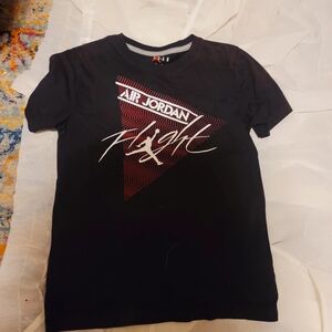 Jordan Black and Red Kids Short Sleeve Tee